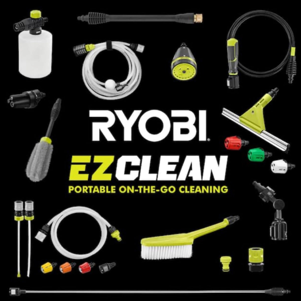 Ryobi ONE+ HP 600 PSI at 0.7 GPM 18V Cordless Electric Cold water Power Cleaner, 20 ft. Siphon Hose