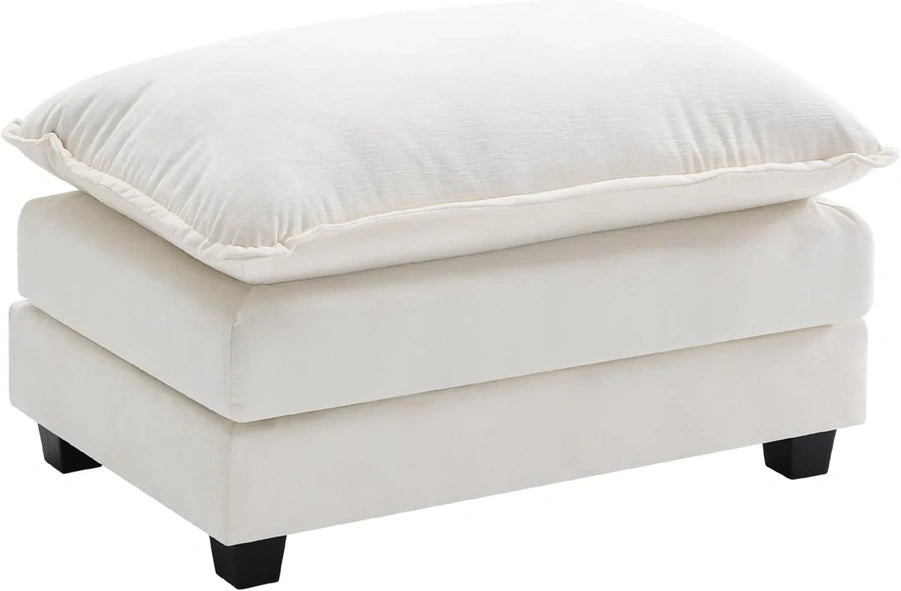 111.4 In. L-Shaped Modern Sofa Modular Cloud Sofa Ottoman 4-Seater Chenille Deep Seat Sofa