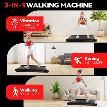 Walking Vibration Pad With App, 3-in-1 Under Desk Treadmill, 2.5HP Low Noise Walking Treadmill Pad With Remote Control