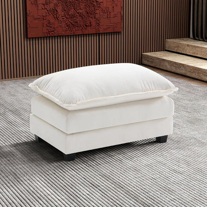 111.4 In. L-Shaped Modern Sofa Modular Cloud Sofa Ottoman 4-Seater Chenille Deep Seat Sofa