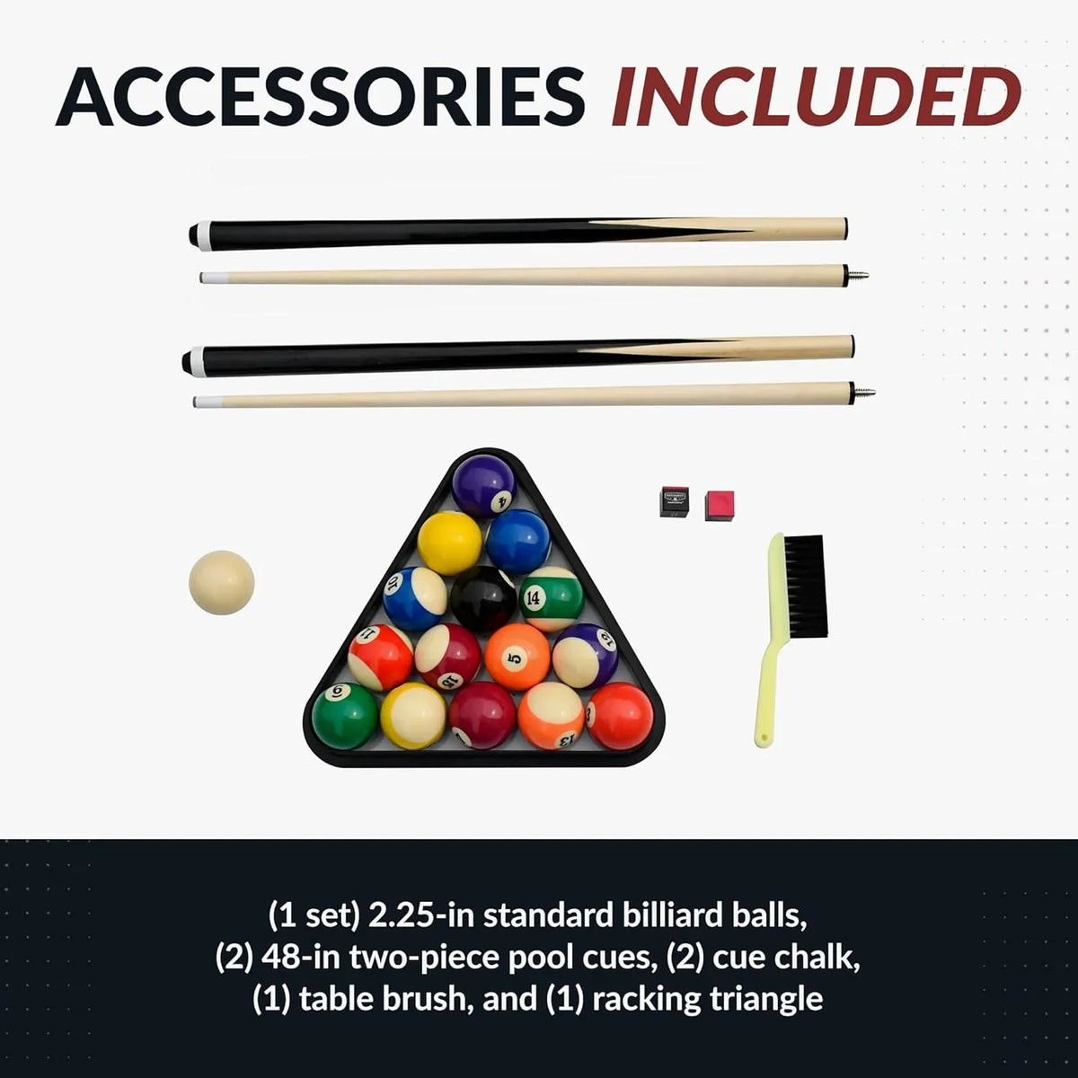 Hathaway Fairmont 6 Ft Portable Pool Table, Adults Folding Billiards Tables for Game Room with Easy Foldable Storage, Includes Full Set of Billiard Balls, Cues, Chalk & Brush