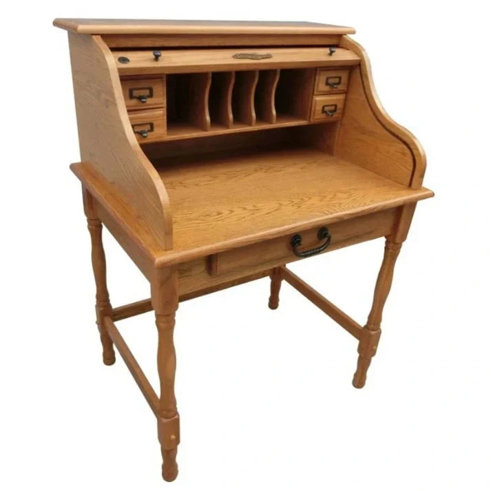 32 Mini Roll Top Desk w/ USB Power Outlet - N/A