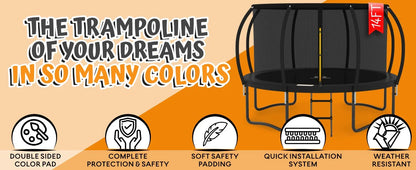 JUMPZYLLA 8FT Trampoline Outdoor with Enclosure for Kids