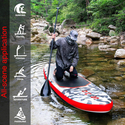 FunWater Inflatable Stand Up Paddle Board with Premium SUP Paddle Accessories, Non-Slip EVA Deck, 11'/10'6' Paddle