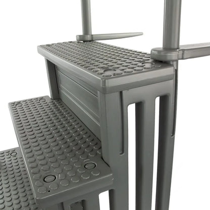 Select Anti-Slip in-Pool Steps, Gray, For Above Ground Swimming Pools, Can Mount To Decks 48 In. To 54 In. H, Safety Stairs Capacity Up To 300 Lbs
