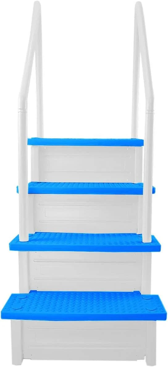 Select Anti-Slip in-Pool Steps | Gray | for Above Ground Swimming Pools | Can Mount to Decks 48" to 54" H | Safety Stairs Capacity Up to 300 lbs