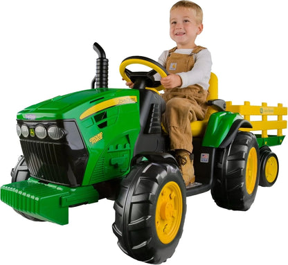 Peg Perego John Deere Ground Force Tractor With Trailer 12 Volt Ride On