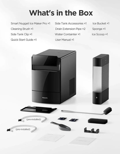 GoveeLife Smart Nugget Ice Maker Pro, 60lbs Daily, 6-Minute First Ice, 40dB Ultra-Quiet With AI NoiseGuard, App And Voice Control, Self-Clean