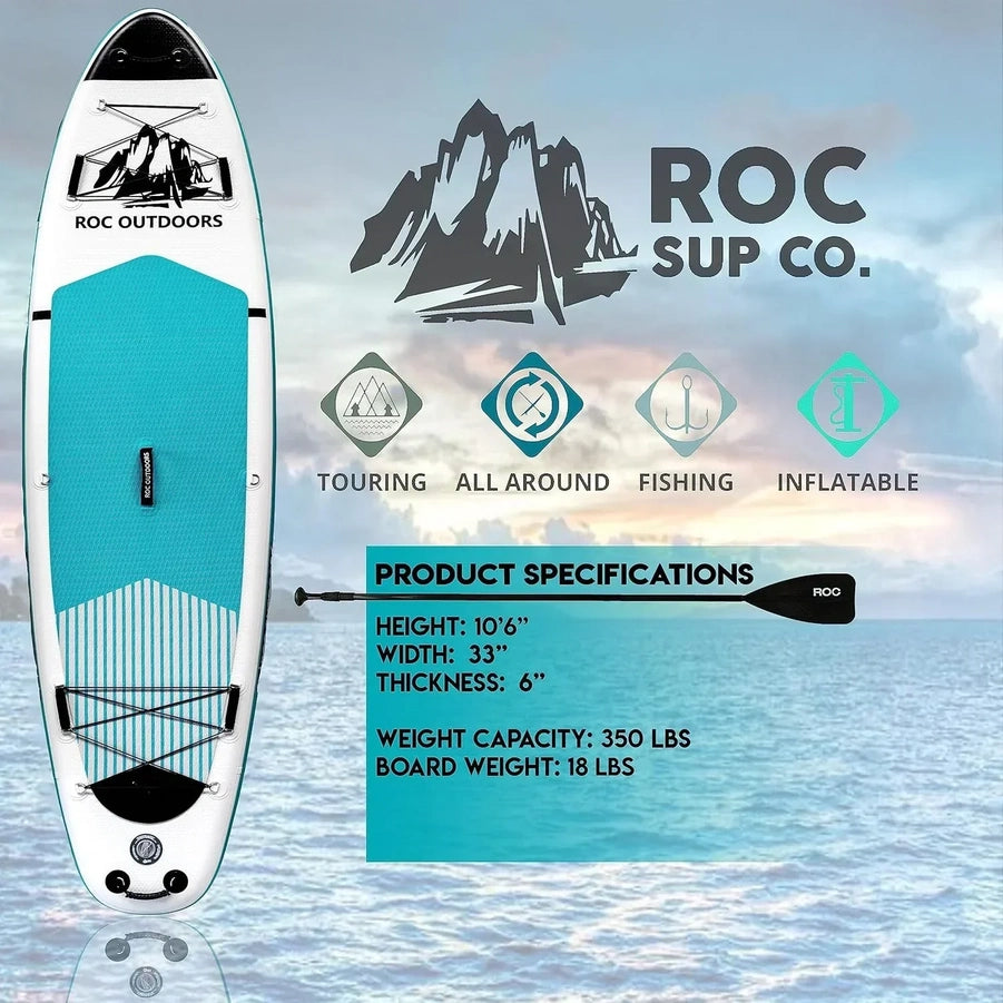 Roc Inflatable Stand-Up Paddle Board Sup Paddle Board Accessories Anti-Slip Comfortable Deck