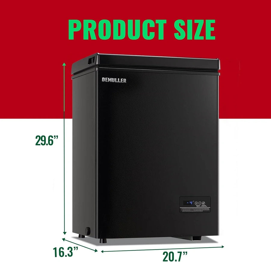 Chest Freezer 5.0Cubic Feet Deep Freezer Freestanding Freezers Removable Stainless Steel Basket