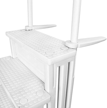 Select Anti-Slip in-Pool Steps, Gray, For Above Ground Swimming Pools, Can Mount To Decks 48 In. To 54 In. H, Safety Stairs Capacity Up To 300 Lbs
