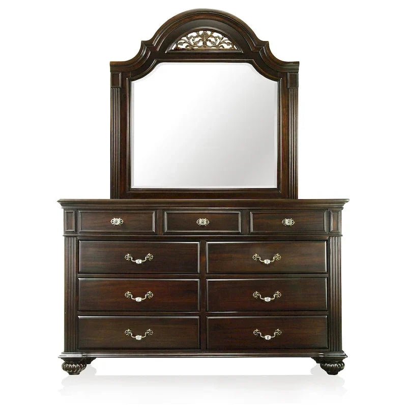 Vame Traditional 2-piece 9-Drawer Dresser and Mirror Set by Furniture of America