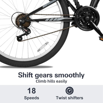 WEIZE Mountain Bike 26 27.5 inch Outdoor Hybrid Bikes 18-Speed High-Carbon Steel Full Suspension