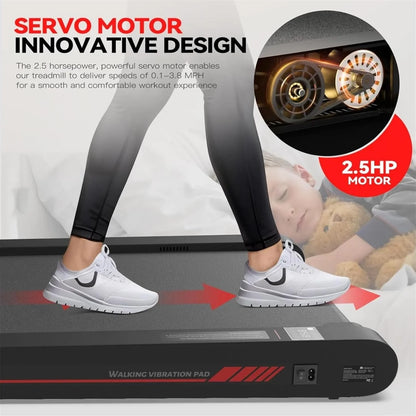 Walking Vibration Pad With App, 3-in-1 Under Desk Treadmill, 2.5HP Low Noise Walking Treadmill Pad With Remote Control