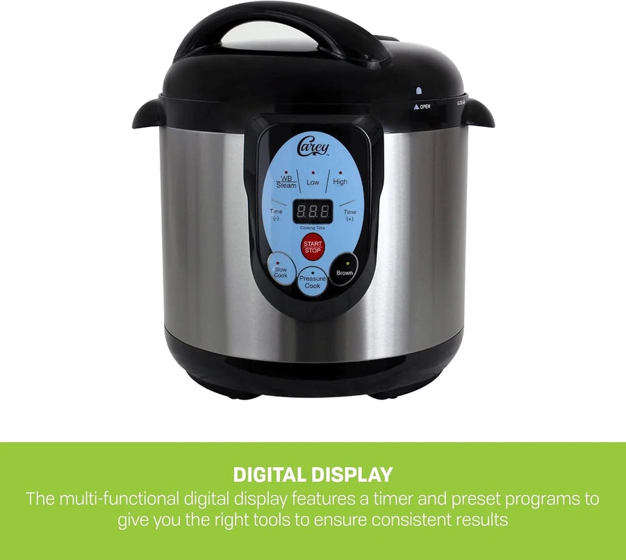 Carey DPC-9SS Smart Electric Pressure Cooker And Canner, Stainless Steel, 9.5 Qt
