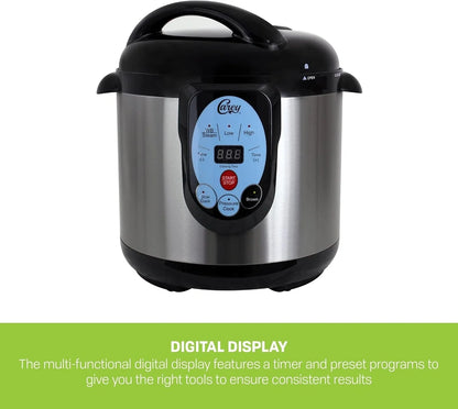 Carey DPC-9SS Smart Electric Pressure Cooker And Canner, Stainless Steel, 9.5 Qt