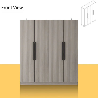 Modern Freestanding Solid Wood Wardrobe Closet With Storage Shelves
