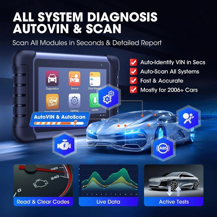 Bidirectional Tool As MK808BT Pro MX808S M808Z, Function As MaxiCheck MX900, Active Test, All System Diagnose, Injector Coding