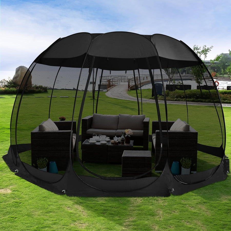 Alvantor Pop Up Screen House Gazebo With Mosquito Netting, Instant UV Resistant Sun Shelter For Patio And Backyard