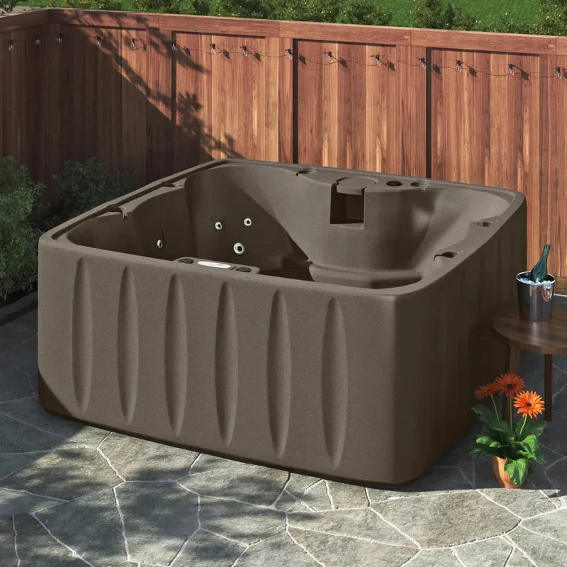AquaRest Spas 6-Person Plug-and-Play Hot Tub – 29-Jet Square Design with Ozonator