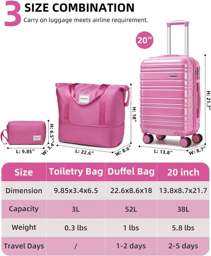 6-piece Luggage Set, Expandable Hardshell Suitcase Set With Spinner Wheels, Lightweight Rolling Luggage Set