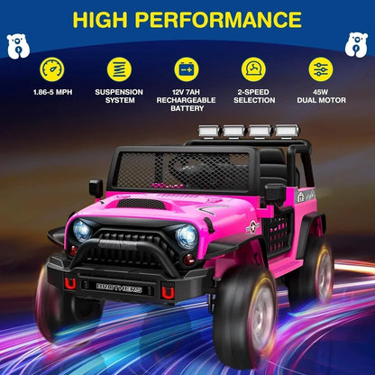 L8 Ride On Car 2 Seater 12V Kids Electric Car Remote Control 4-Wheel Suspension Bluetooth Speaker