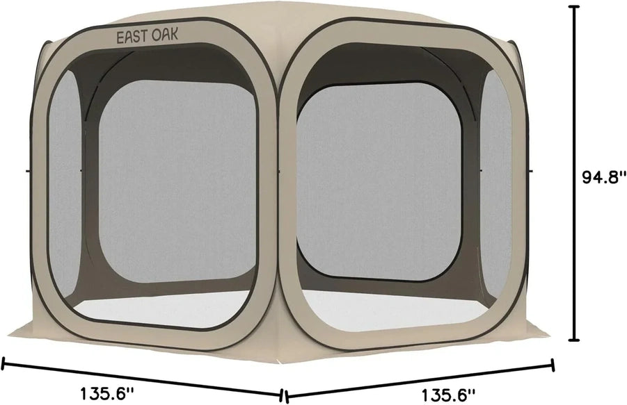 East Oak Screen House Tent Pop-Up Portable Screen Room Canopy Instant Screen Tent 10 x 10 Ft