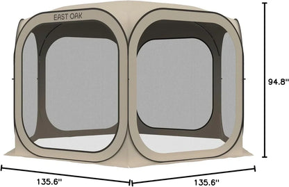 East Oak Screen House Tent Pop-Up Portable Screen Room Canopy Instant Screen Tent 10 x 10 Ft