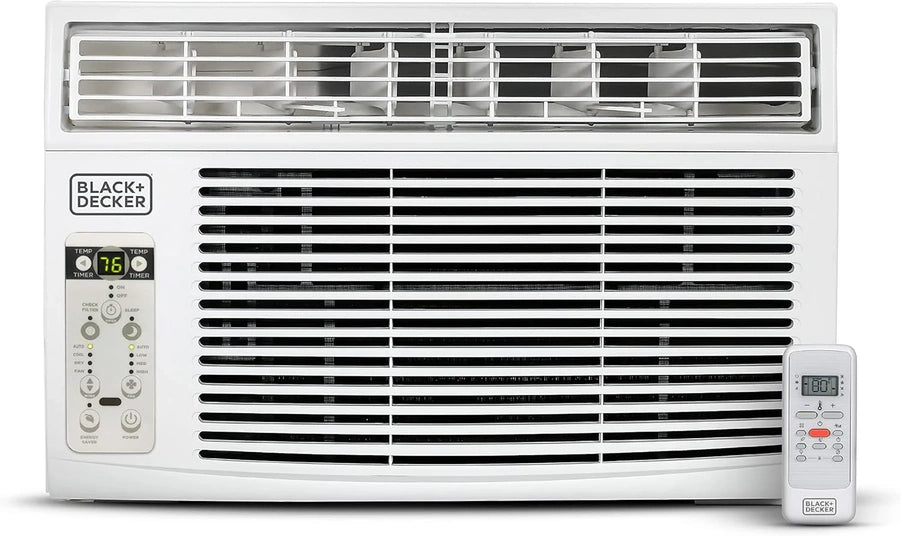 Black Plus Decker Window Air Conditioner 12000 BTU, AC Window Unit Cools