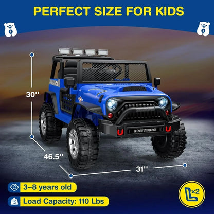 L8 Ride On Car 2 Seater 12V Kids Electric Car Remote Control 4-Wheel Suspension Bluetooth Speaker