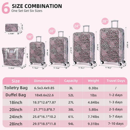 6-piece Luggage Set, Expandable Hardshell Suitcase Set With Spinner Wheels, Lightweight Rolling Luggage Set