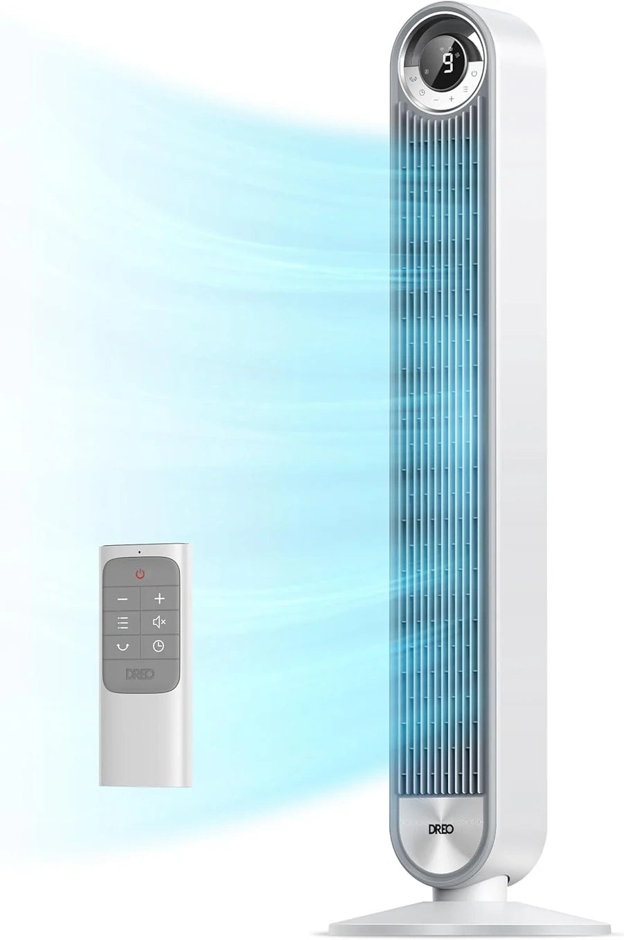 Dreo Tower Fan For Bedroom, 90 Degree Oscillating Standing Fan With 28 Ft./S Velocity, 20dB Quiet For Sleep, DC Motor, 9 Speeds, 4 Modes, 12H Timer