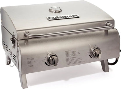 Cuisinart Chef's Style Tabletop Portable Propane Grill 20,000 BTU Stainless Steel Gas Grill