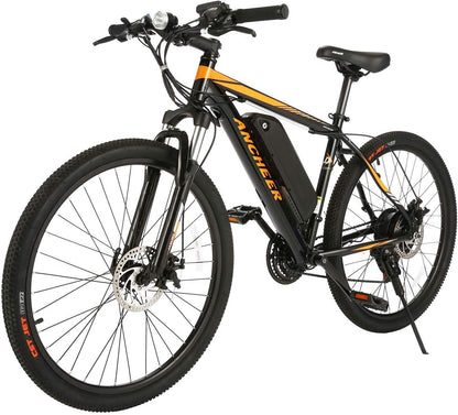 ANCHEER Electric Bike Electric Mountain Bike 350W Ebike 26?? Electric Bicycle, 20MPH Adults Ebike with Removable 7.8/10.4Ah Battery, Professional 21 Speed Gears