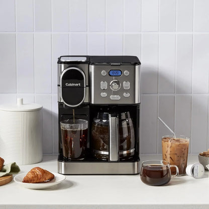 Cuisinart Coffee Maker, 12 Cup Glass Carafe, Automatic Hot And Iced Coffee Maker, Single Server Brewer, Stainless Steel, Ss 16