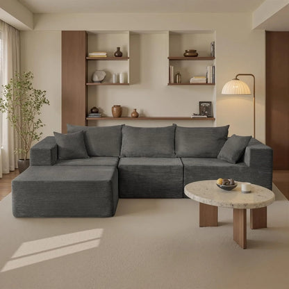 Cloud Sectional Couch With L-Shape Chaise, Modern Modular Sofa With Deep Seat, Upholstered Couches For Living Room Bedroom, No Assembly Required