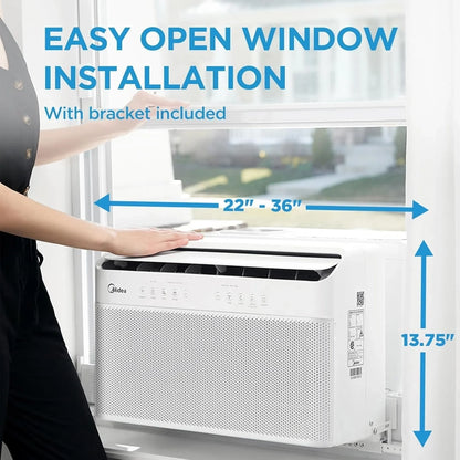 Midea 12,000 BTU U-Shaped Smart Inverter Window Air Conditioner, Cools Up To 550 Sq. Ft