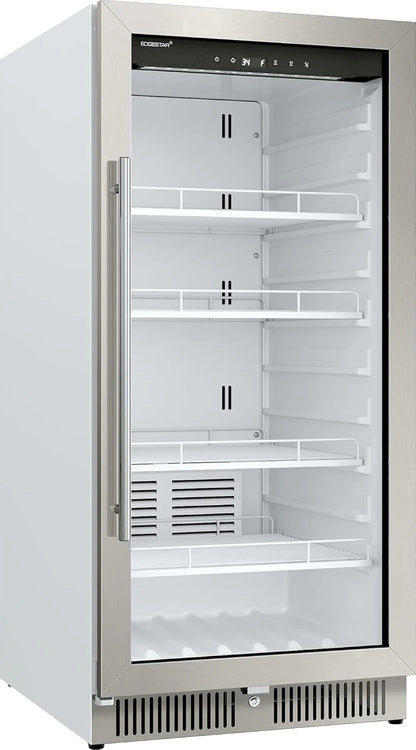 22 In. Wide 10.1 Cu. Ft. Commercial Beverage Merchandiser, Stainless Steel, Temp Alarm, Reversible Door