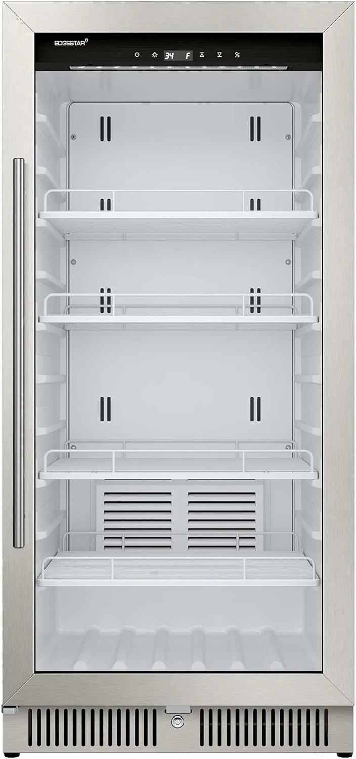 22 In. Wide 10.1 Cu. Ft. Commercial Beverage Merchandiser, Stainless Steel, Temp Alarm, Reversible Door