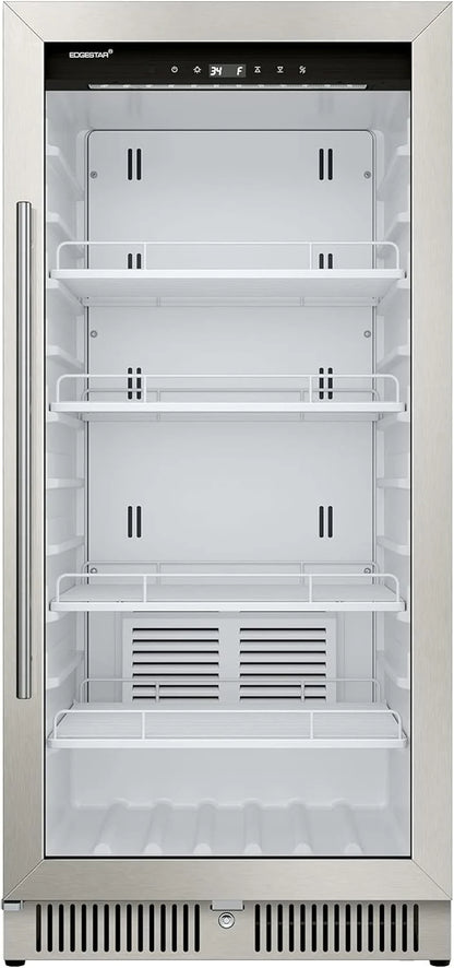 22 In. Wide 10.1 Cu. Ft. Commercial Beverage Merchandiser, Stainless Steel, Temp Alarm, Reversible Door