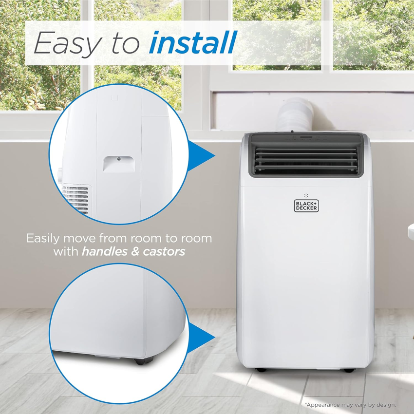 BLACK+DECKER Air Conditioner, 14,000 BTU Air Conditioner Portable for Room up to 700 Sq. Ft. with Remote Control, White