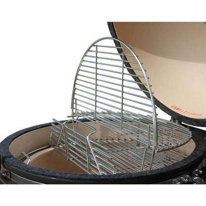 22 in. Kamado S-Series Ceramic Charcoal Grill in Black with Cover, Cart, Side Shelves, Two Cooking Grates and Ash Drawer