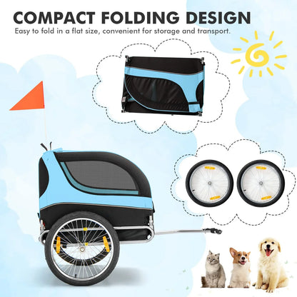 Pet Bike Trailer Holds 40kg Bicycle Trailer for Small & Medium-Sized Dogs