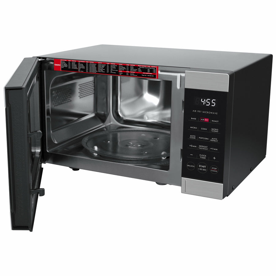 Galanz 3-in-1 Air Fry Microwave Oven, 0.9 Cu. Ft., 900W, Stainless Steel, Convection And Air Fry Technology