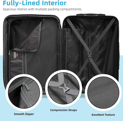 6-piece Luggage Set, Expandable Hardshell Suitcase Set With Spinner Wheels, Lightweight Rolling Luggage Set