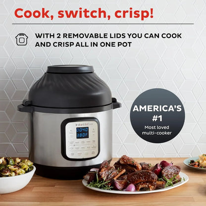 Instant Pot Duo Crisp 11-in-1 Air Fryer And Electric Pressure Cooker Combo With Multicooker Lids That Air Fries