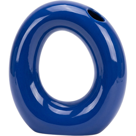 Lhome Asymmetric Loop Ceramic Vase 24 cm Cobalt - Product view